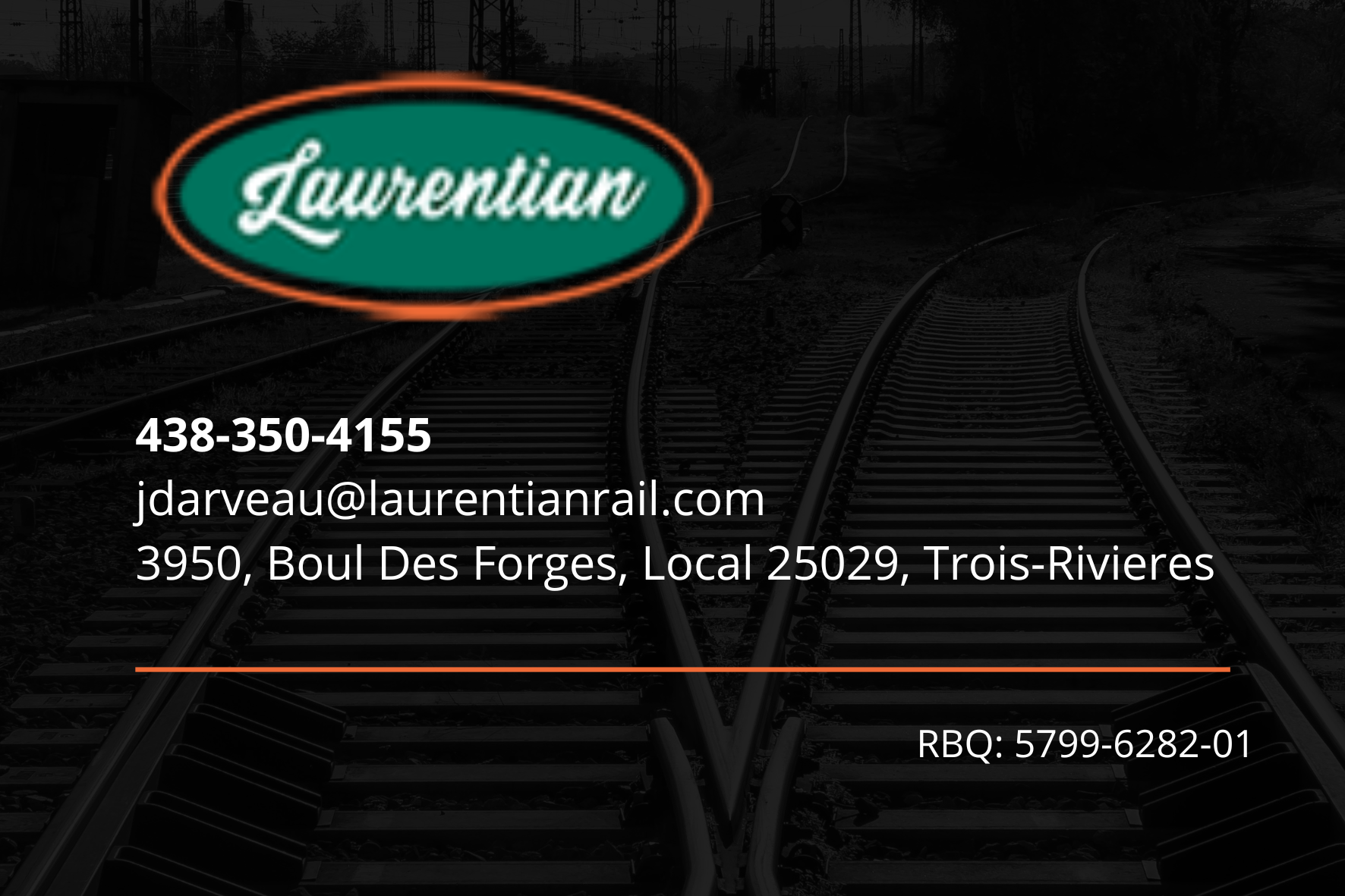 Carte de visite recto de LAURENTIAN RAIL INC