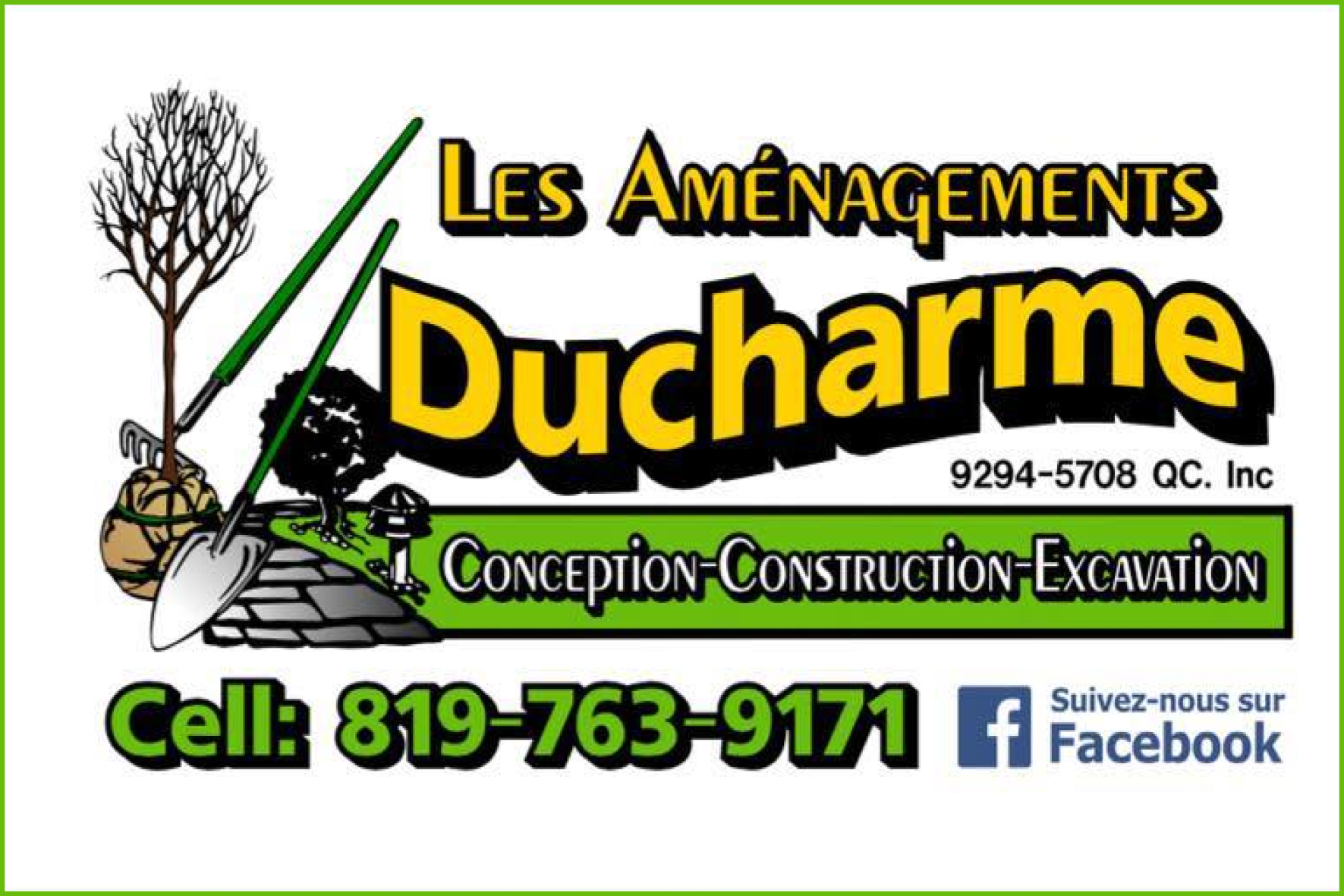 Carte de visite verso de 9294-5708 QUÉBEC INC