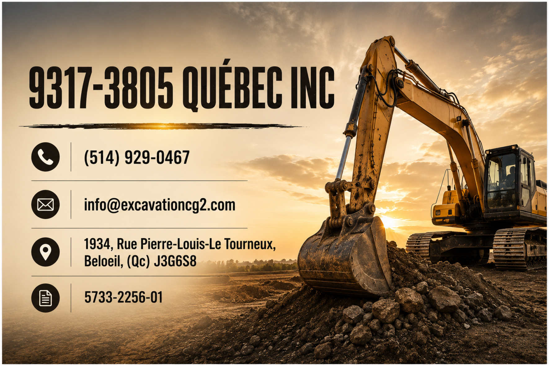 Carte de visite recto de 9317-3805 QUÉBEC INC