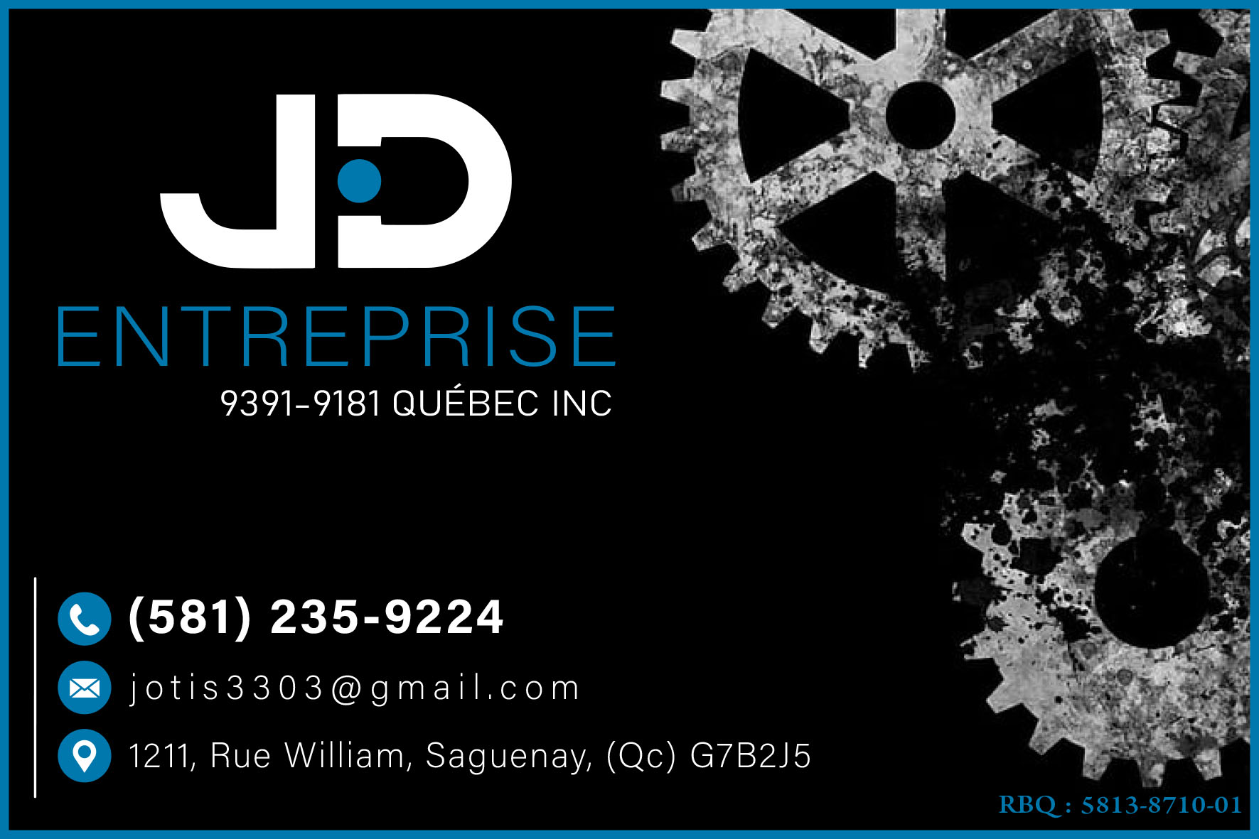 Carte de visite recto de 9391-9181 QUÉBEC INC