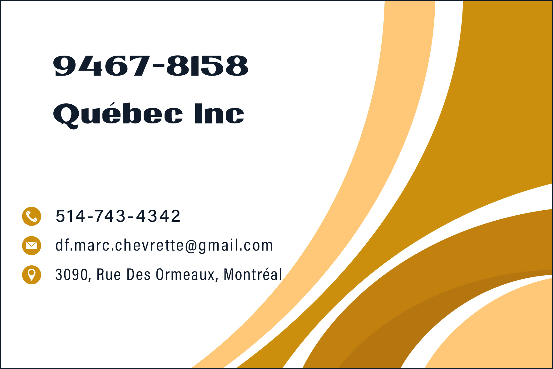 Carte de visite recto de 9467-8158 QUÉBEC INC