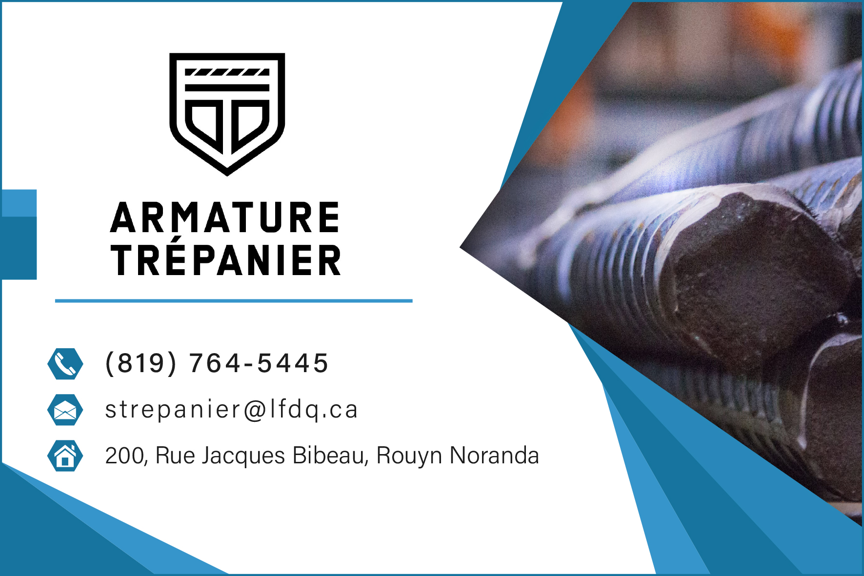 Carte de visite recto de ARMATURE TRÉPANIER INC