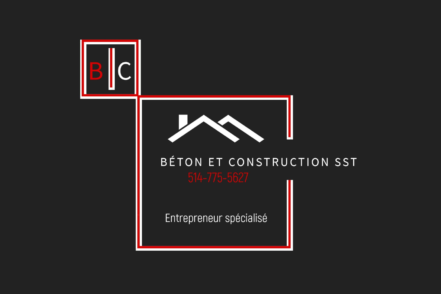 Carte de visite verso de BÉTON ET CONSTRUCTION SST INC