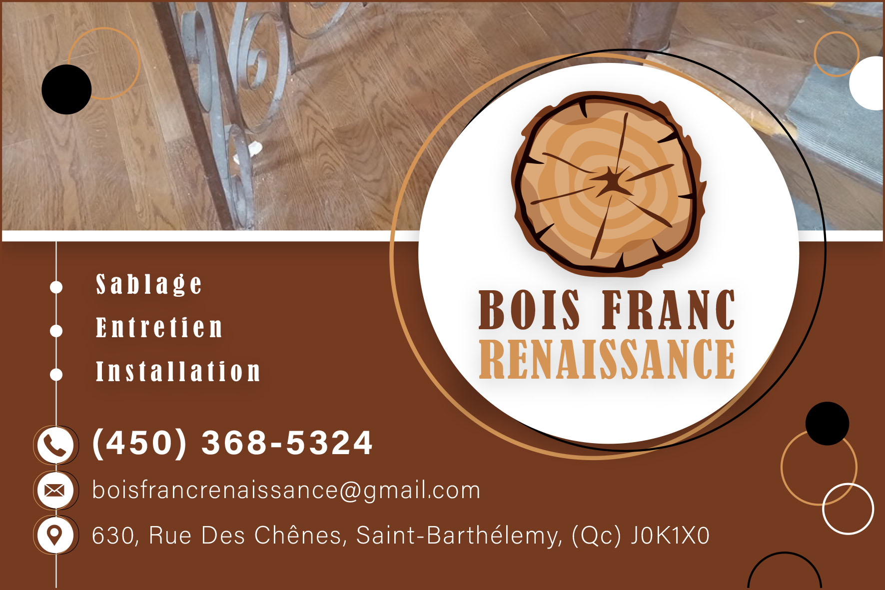 Carte de visite recto de BOIS FRANC RENAISSANCE