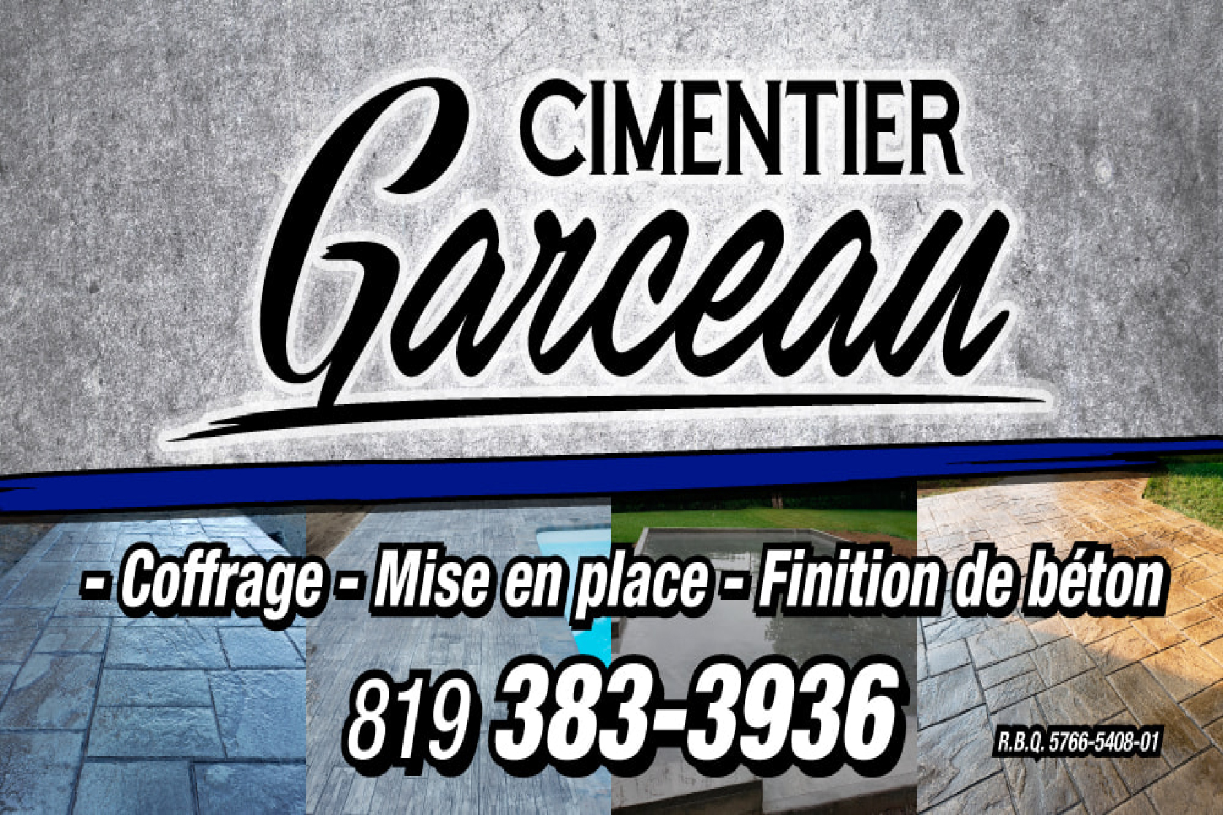 Carte de visite recto de CIMENTIER GARCEAU