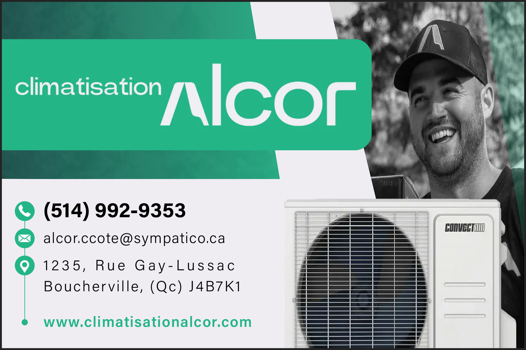 Carte de visite recto de GROUPE ALCOR CLIMATISATION ALCOR