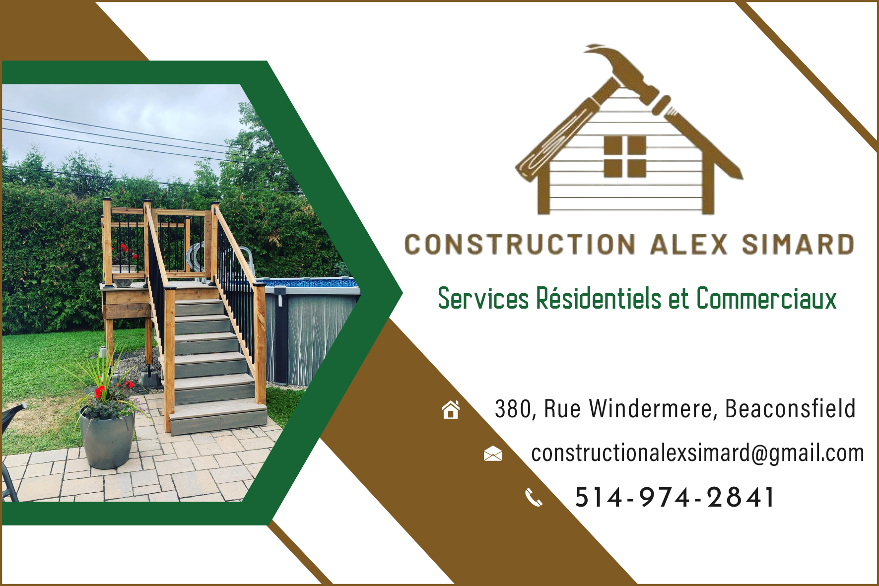 Carte de visite recto de CONSTRUCTION ALEX SIMARD INC