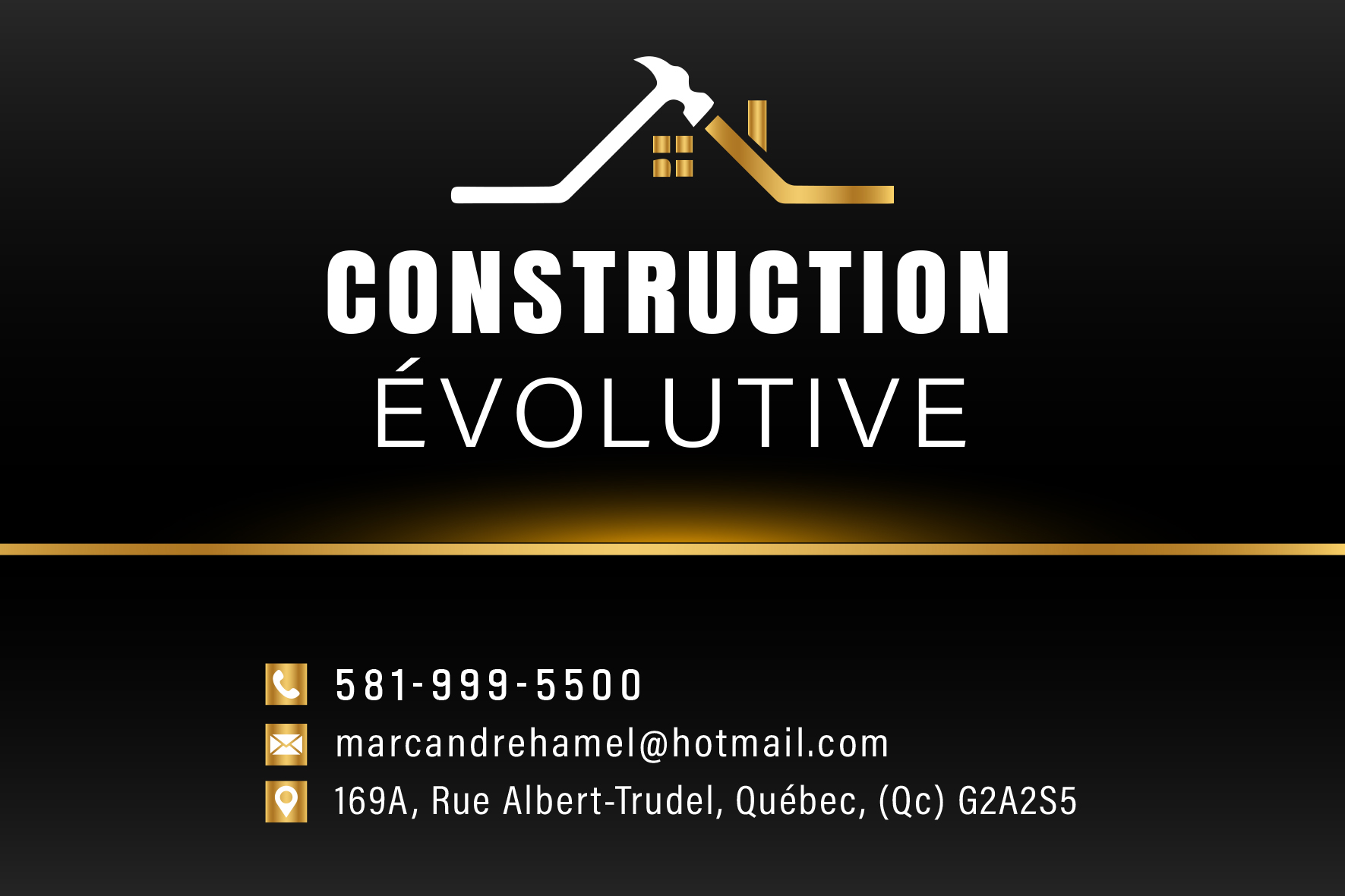 Carte de visite recto de CONSTRUCTION ÉVOLUTIVE