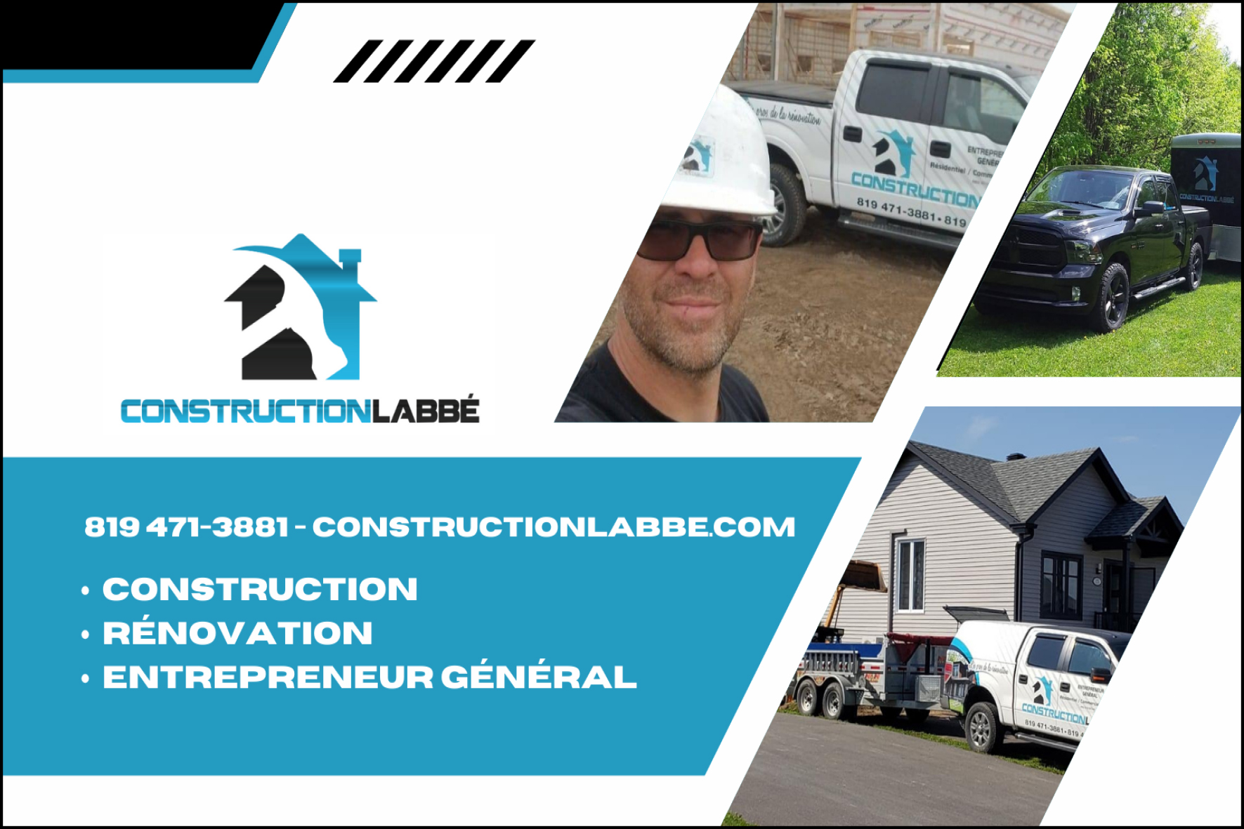 Carte de visite verso de CONSTRUCTION LABBÉ (2015) INC