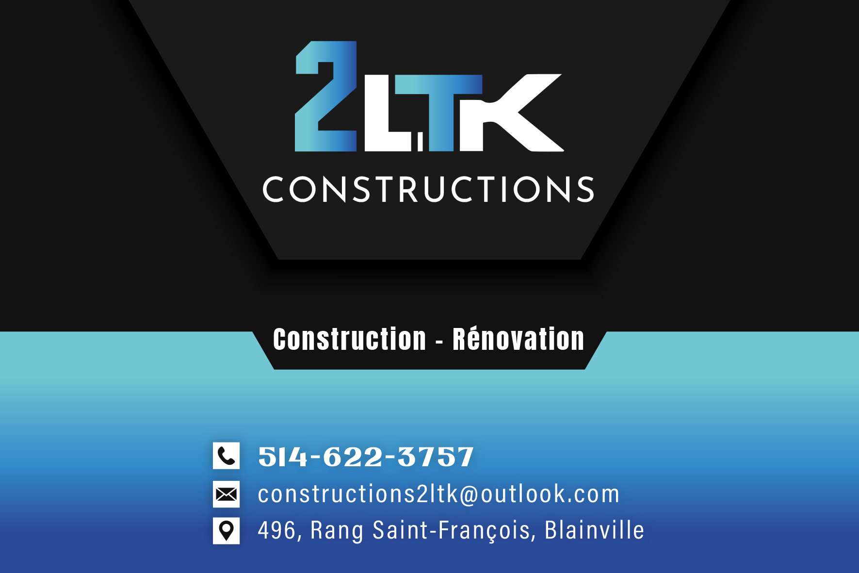 Carte de visite recto de CONSTRUCTIONS 2LTK