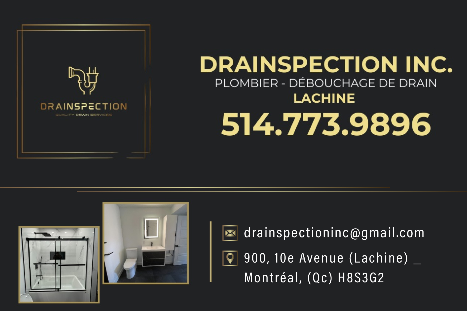Carte de visite recto de DRAINSPECTION INC