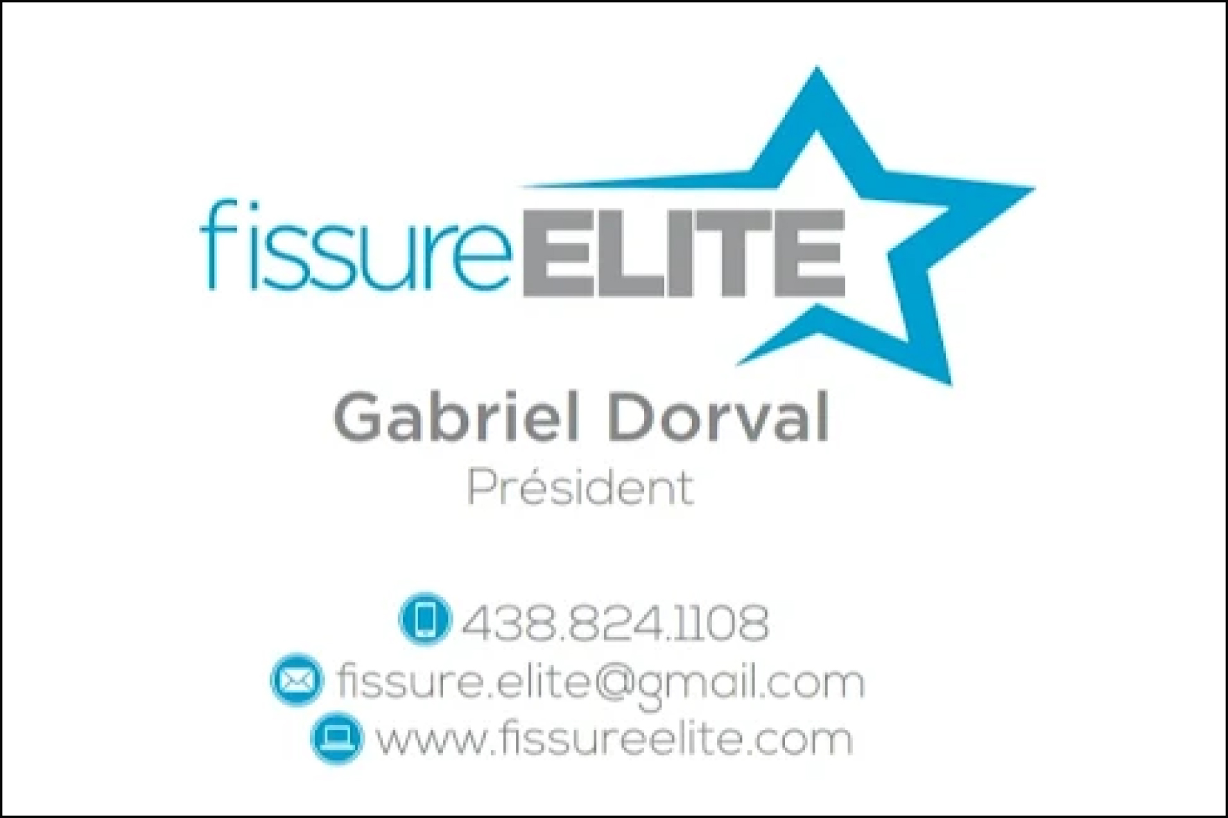 Carte de visite recto de FISSURE ÉLITE INC