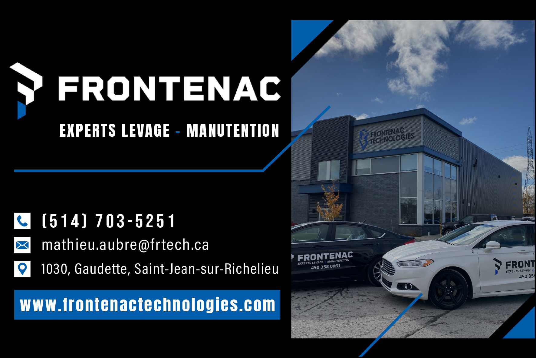 Carte de visite recto de FRONTENAC TECHNOLOGIES INC