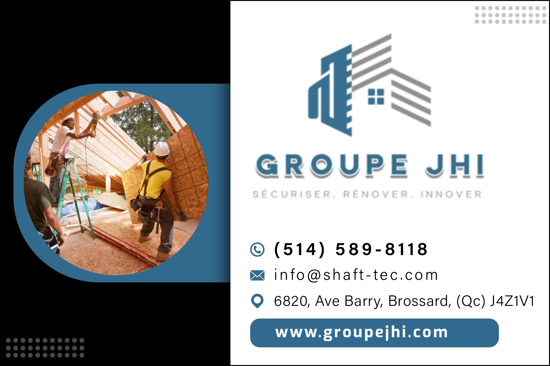Carte de visite recto de GROUPE JHI
