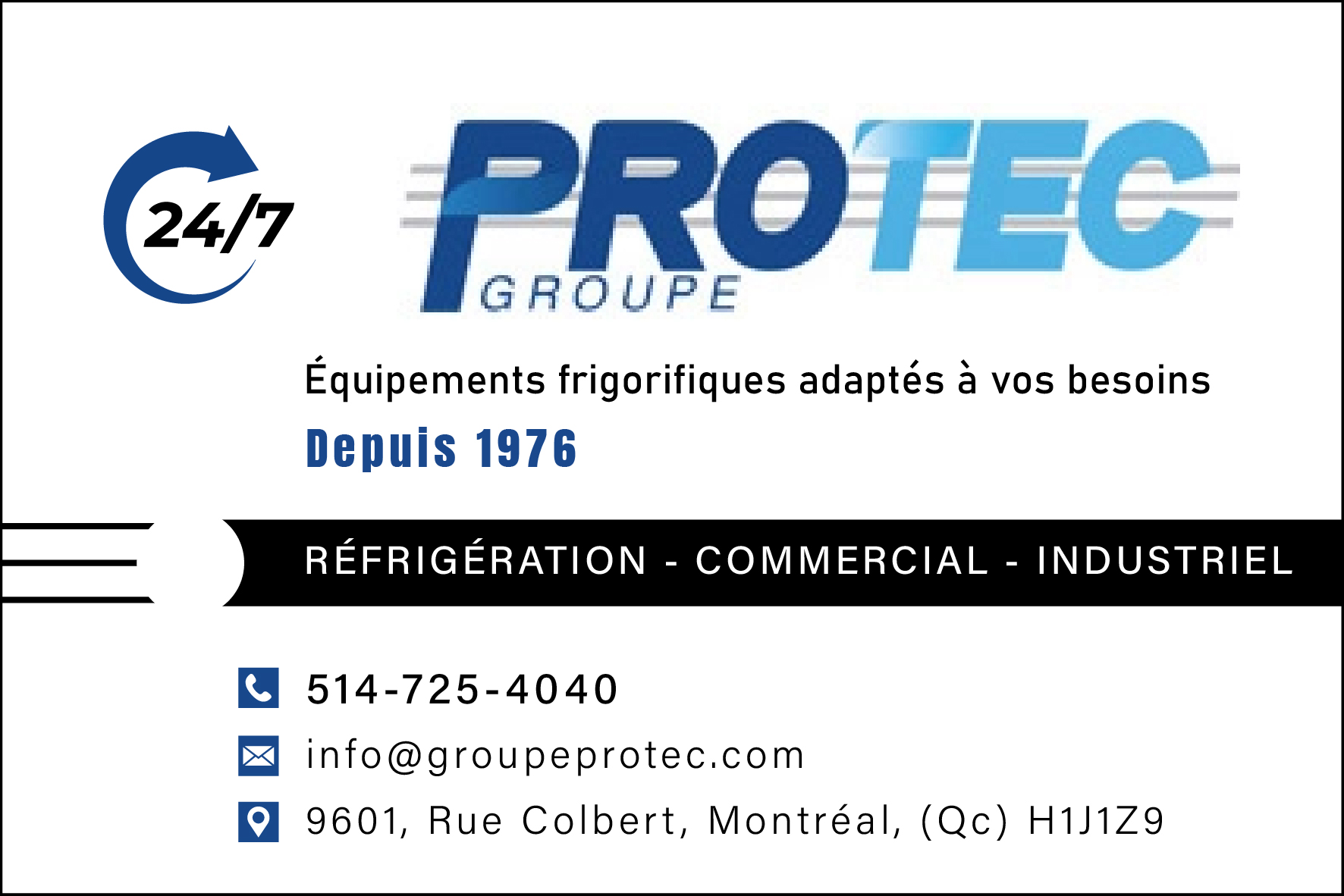 Carte de visite recto de GROUPE PROTEC INC