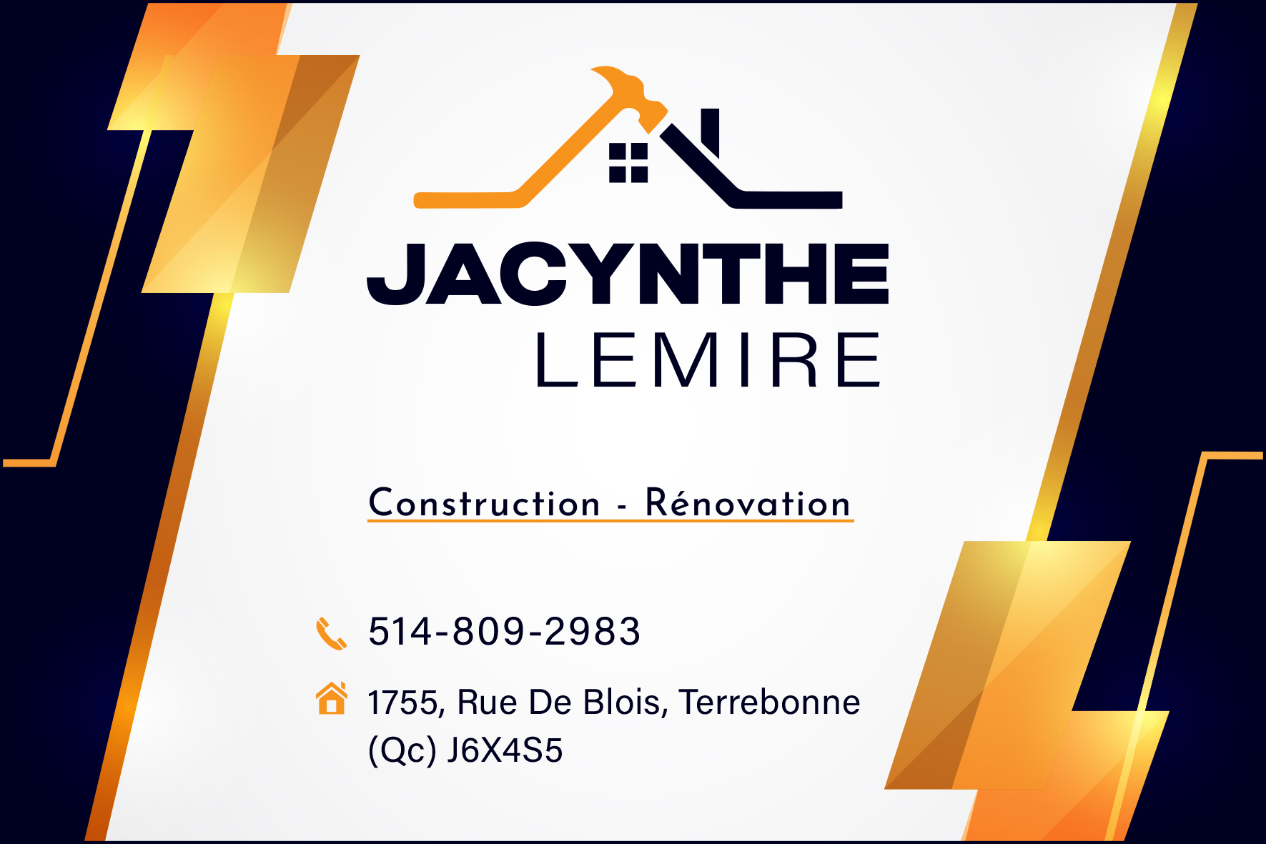 Carte de visite recto de JACYNTHE LEMIRE INC
