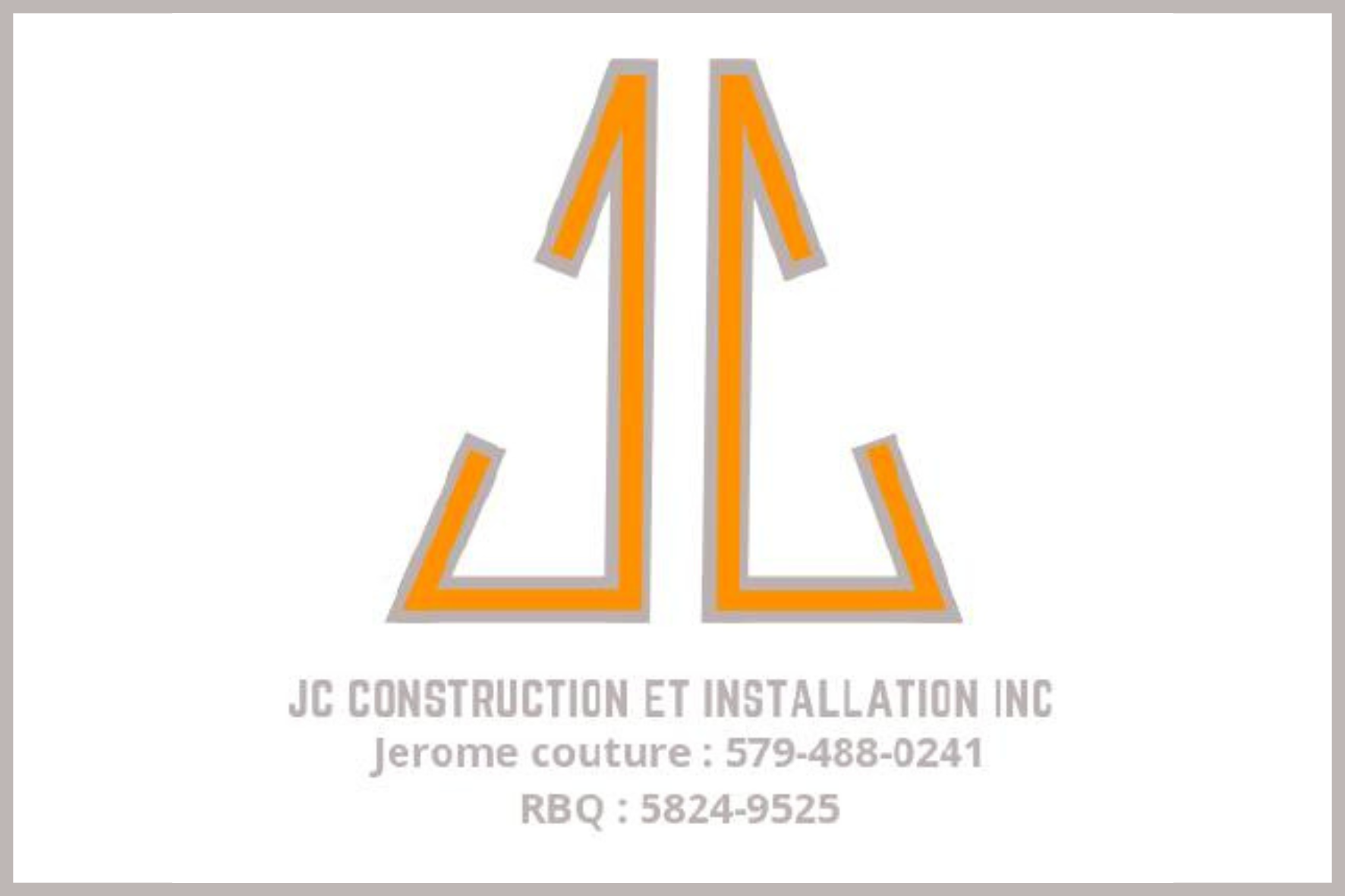 Carte de visite recto de JC CONSTRUCTION ET INSTALLATION INC