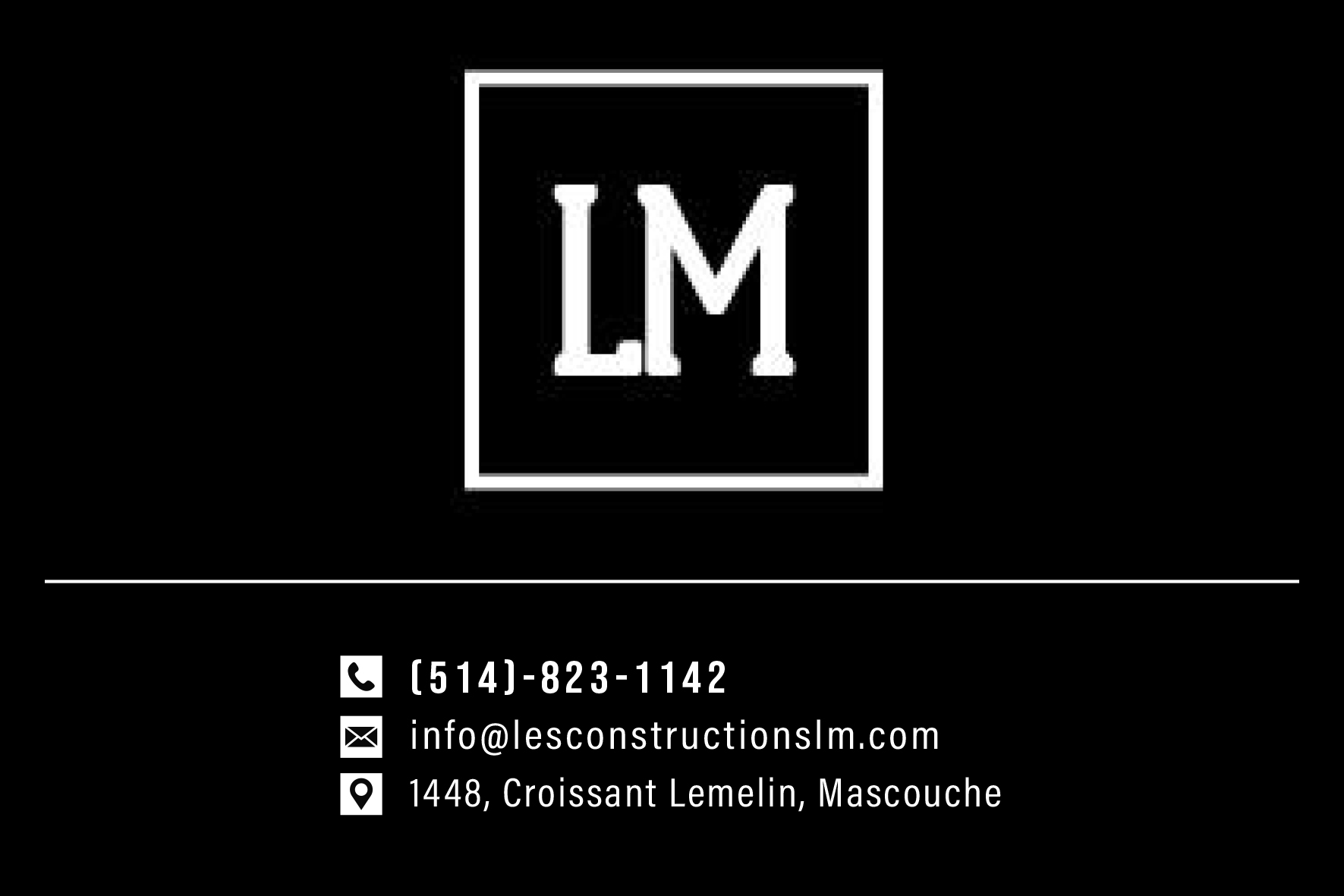 Carte de visite recto de LES CONSTRUCTIONS LANGLOIS MARLEAU INC