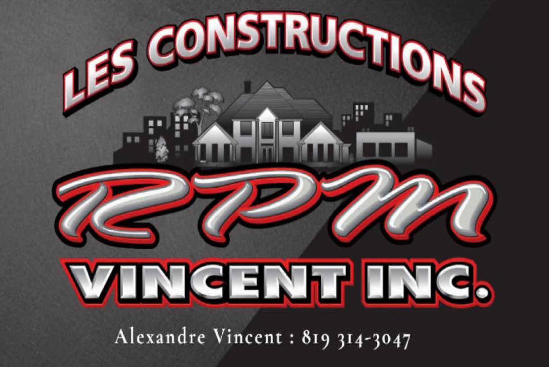 Carte de visite recto de LES CONSTRUCTIONS R.P.M. VINCENT INC
