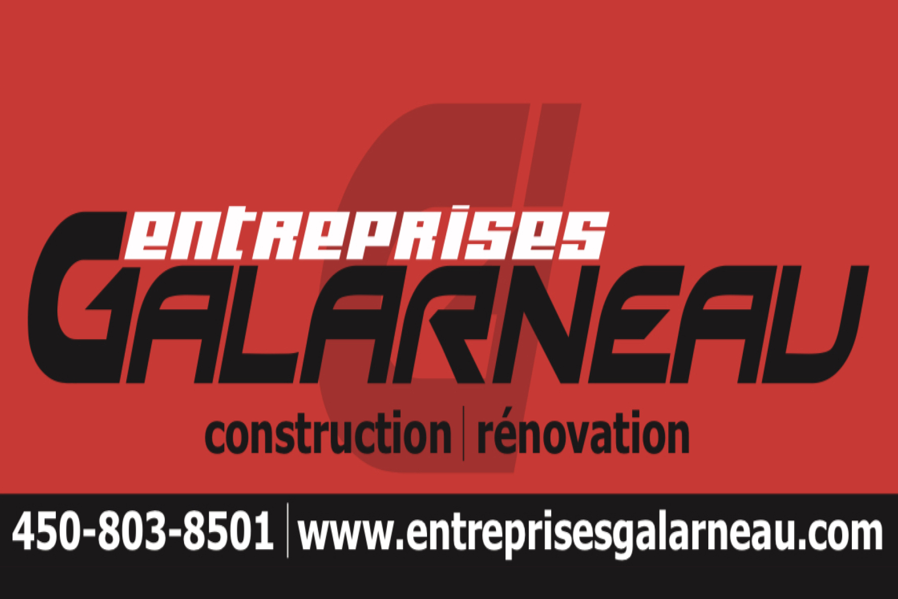 Carte de visite recto de LES ENTREPRISES GALARNEAU INC
