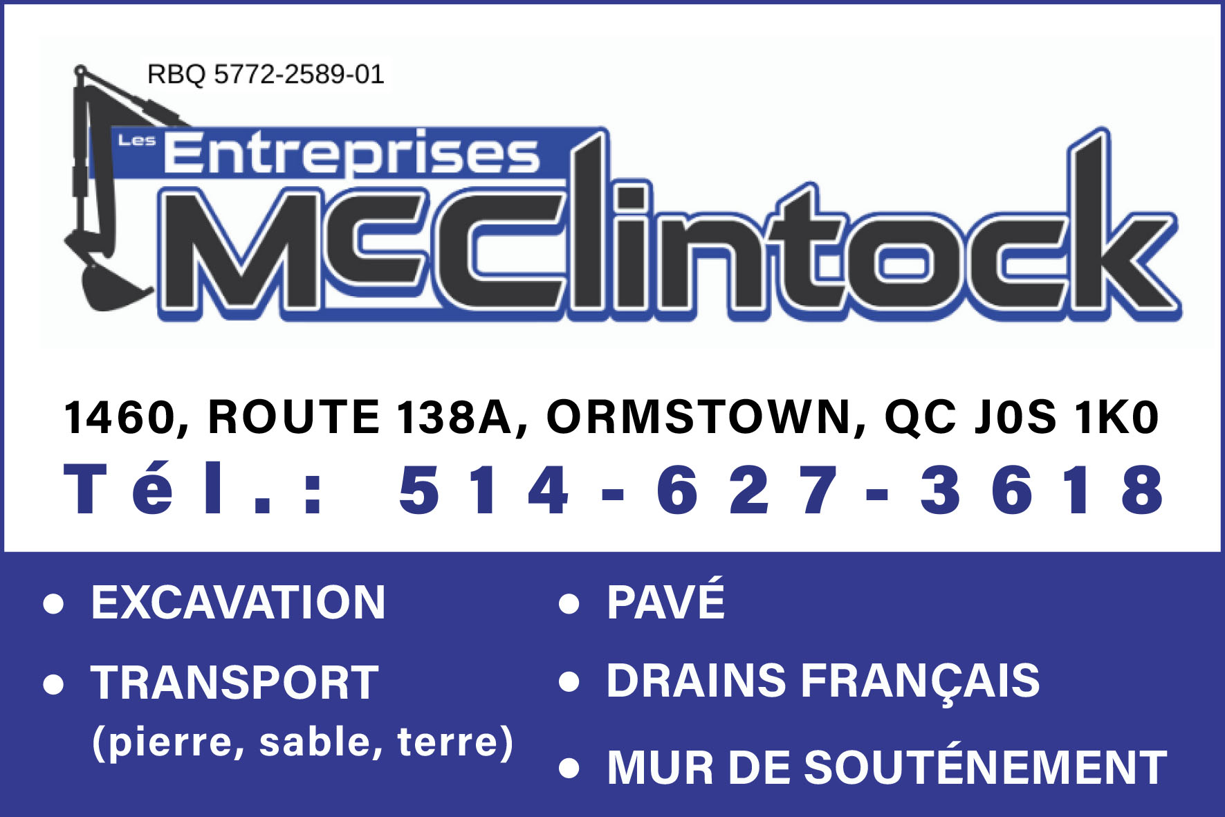 Carte de visite recto de 9397-3550 QUÉBEC INC