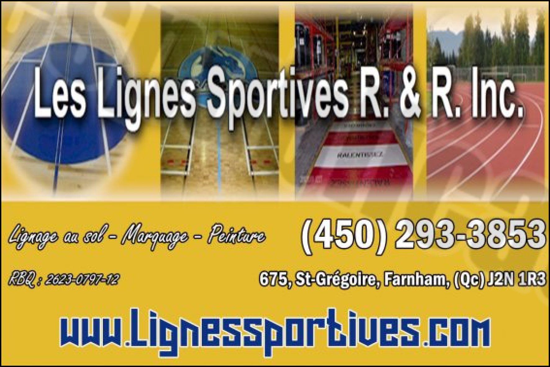 Carte de visite recto de LES LIGNES SPORTIVES R & R INC