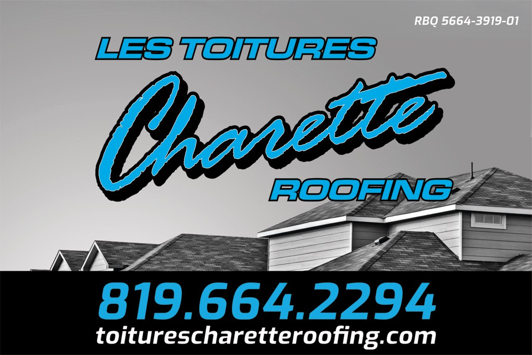 Carte de visite verso de LES TOITURES CHARETTE ROOFING INC