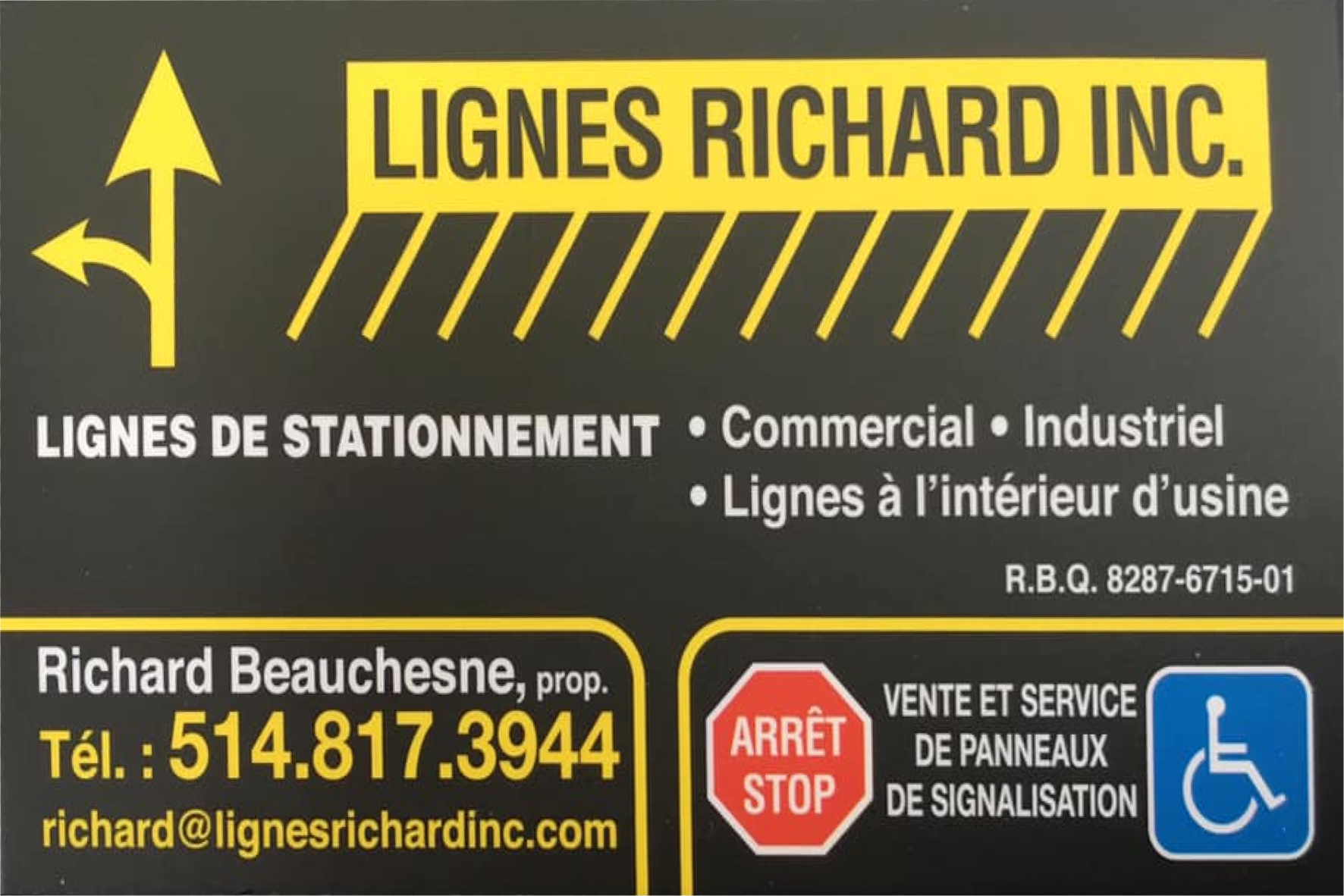 Carte de visite recto de LIGNE RICHARD INC
