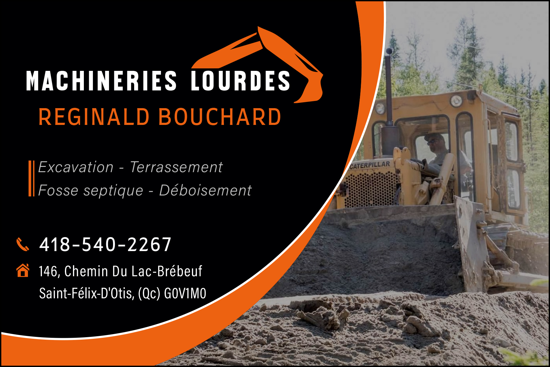 Carte de visite recto de MACHINERIES LOURDES REGINALD BOUCHARD