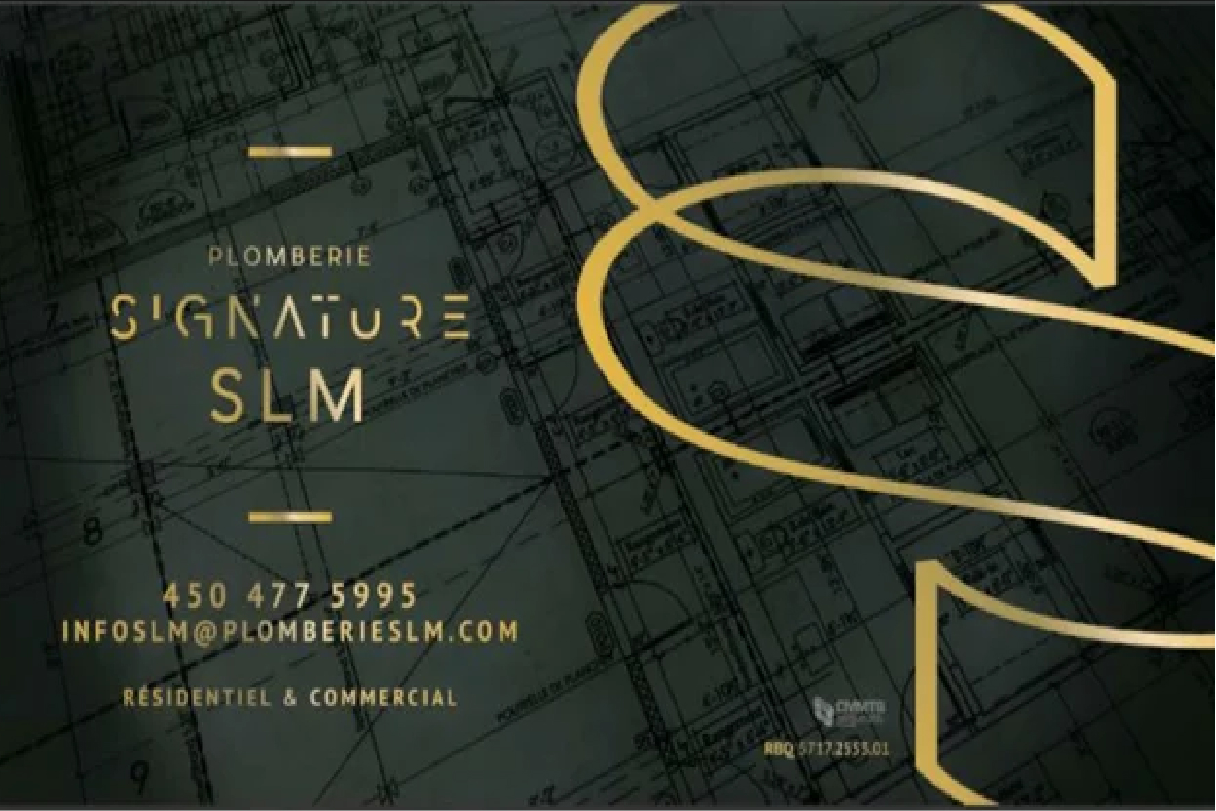 Carte de visite recto de PLOMBERIE SIGNATURE SLM