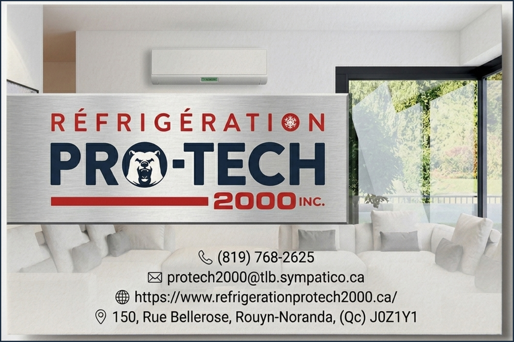 Carte de visite verso de RÉFRIGÉRATION PRO-TECH (2000) INC