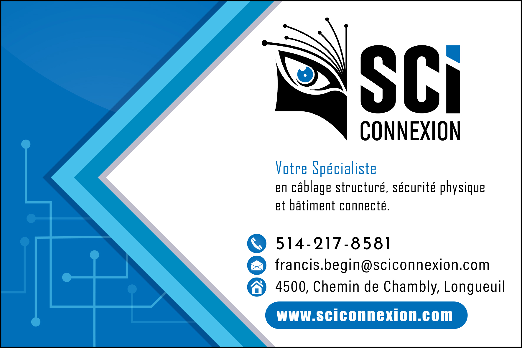 Carte de visite recto de SCI CONNEXION INC