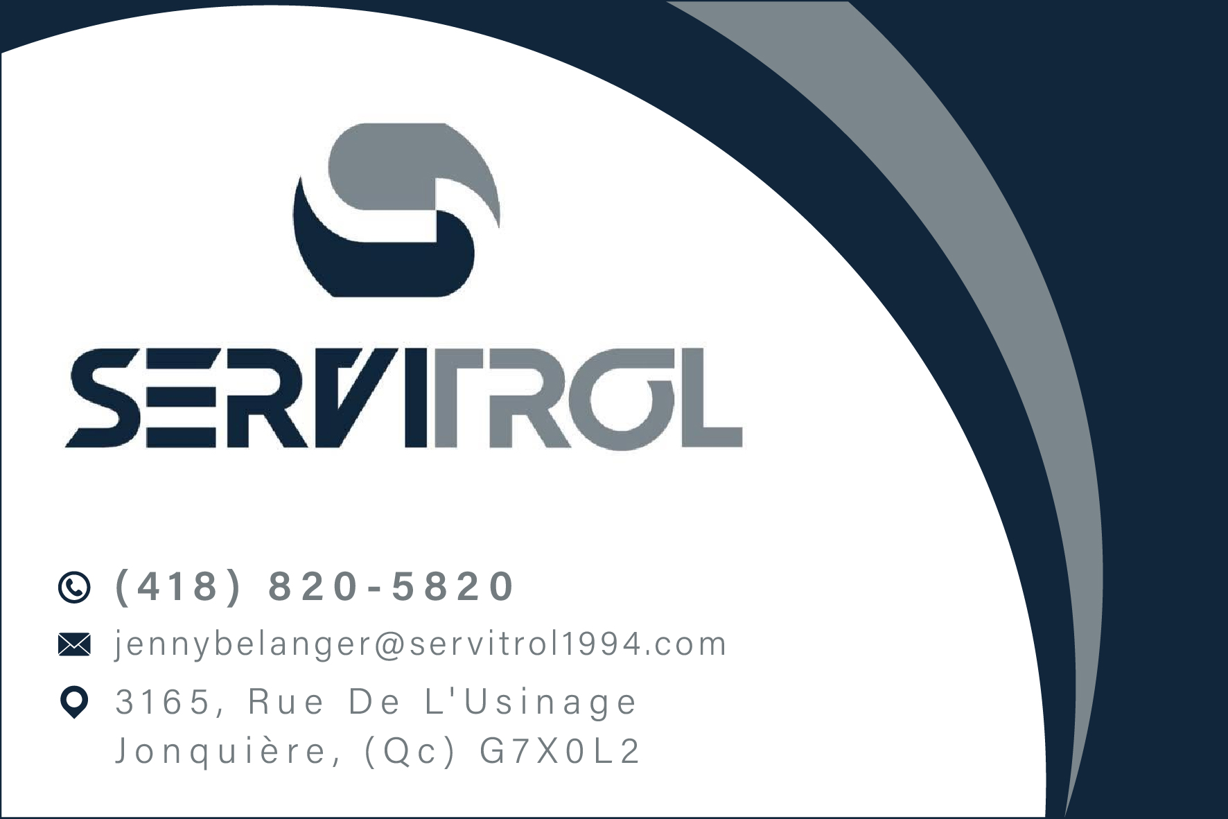 Carte de visite recto de SERVITROL (1994) ENR