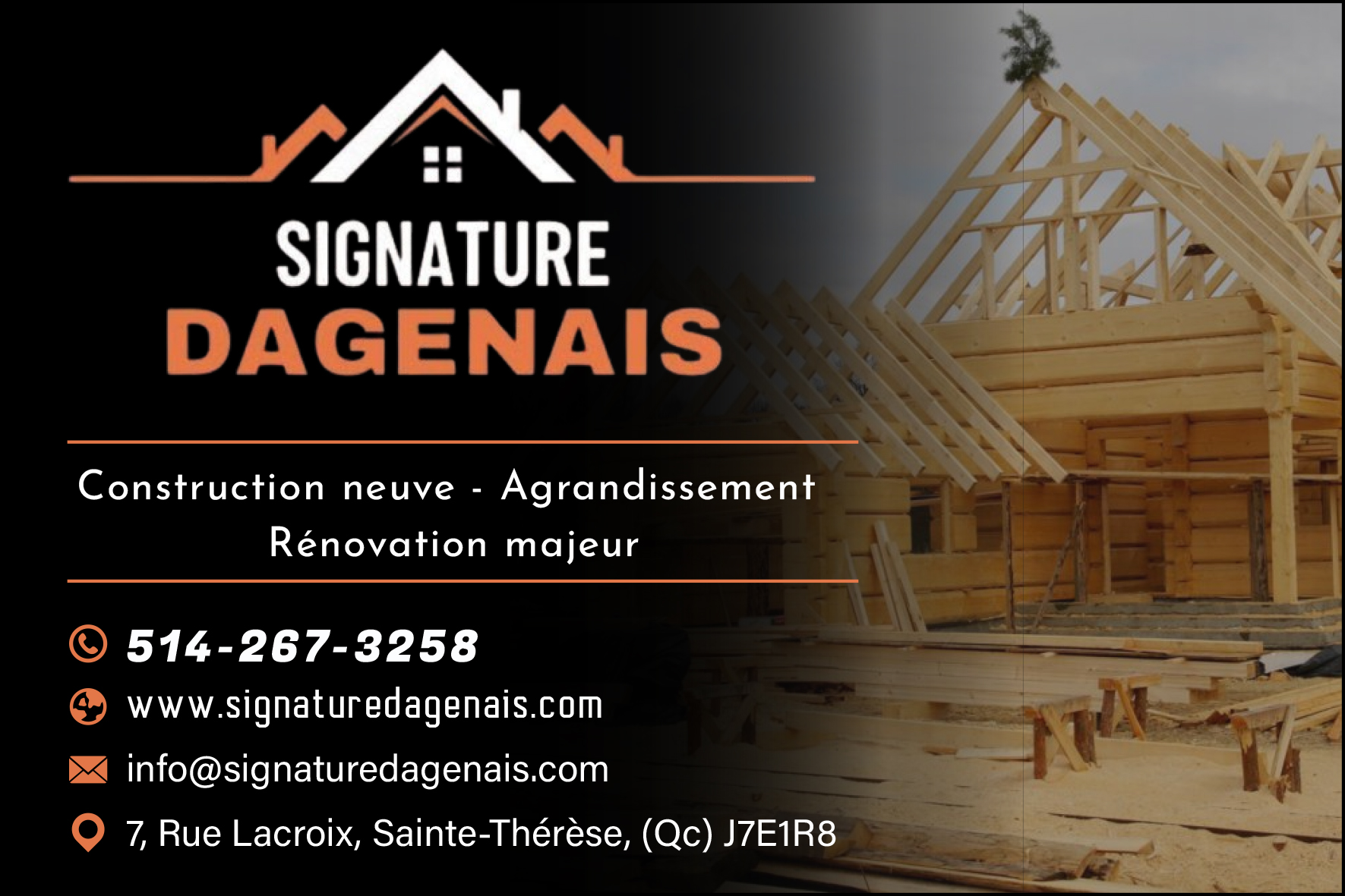 Carte de visite recto de SIGNATURE DAGENAIS