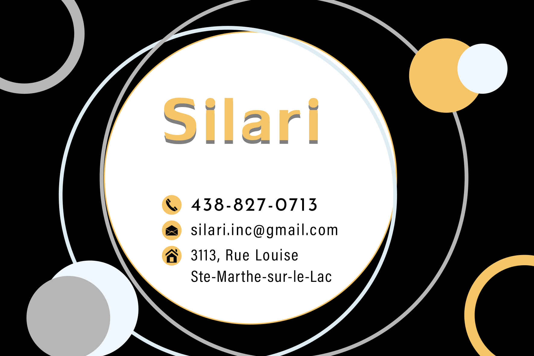 Carte de visite recto de SILARI INC