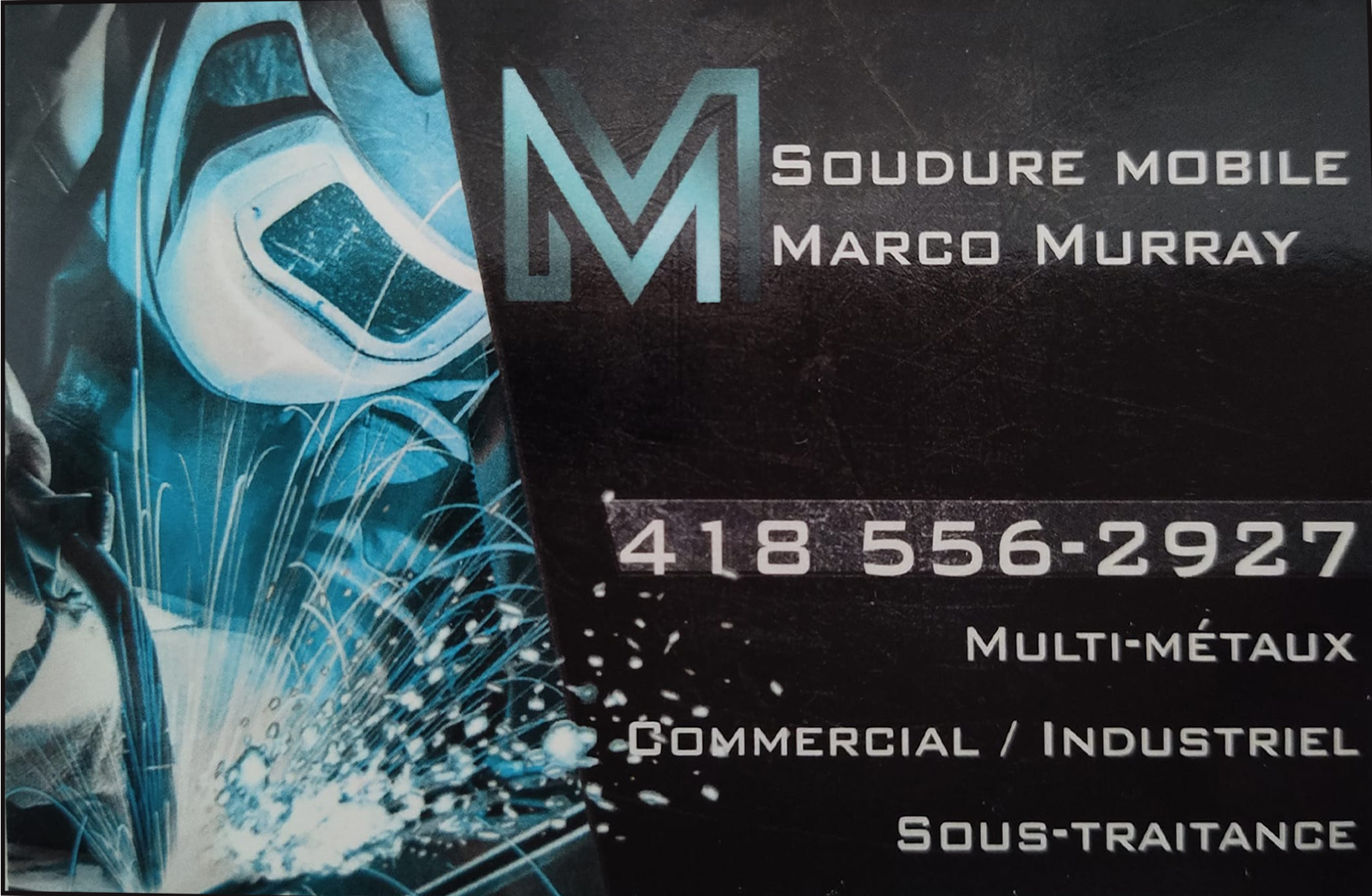 Carte de visite recto de SOUDURE MOBILE MARCO MURRAY 9480-2279 QUÉBEC INC