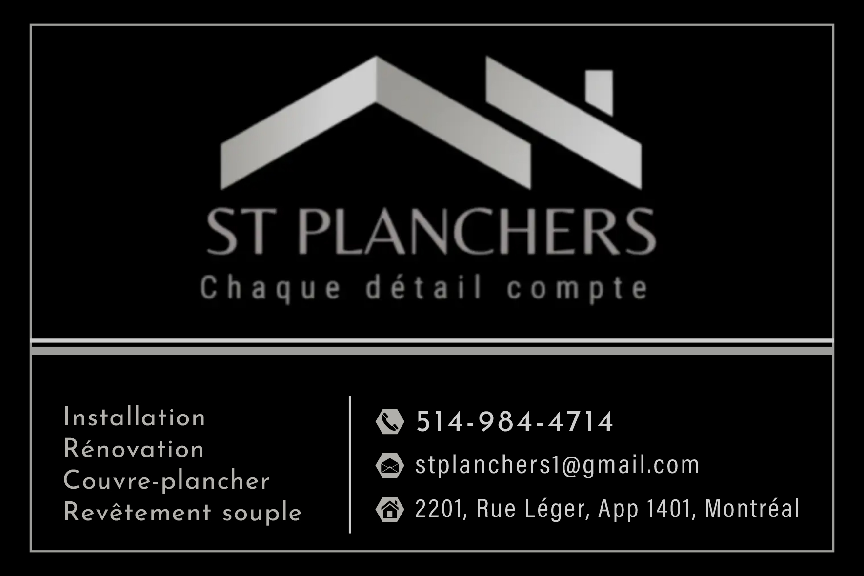Carte de visite recto de ST PLANCHERS INC