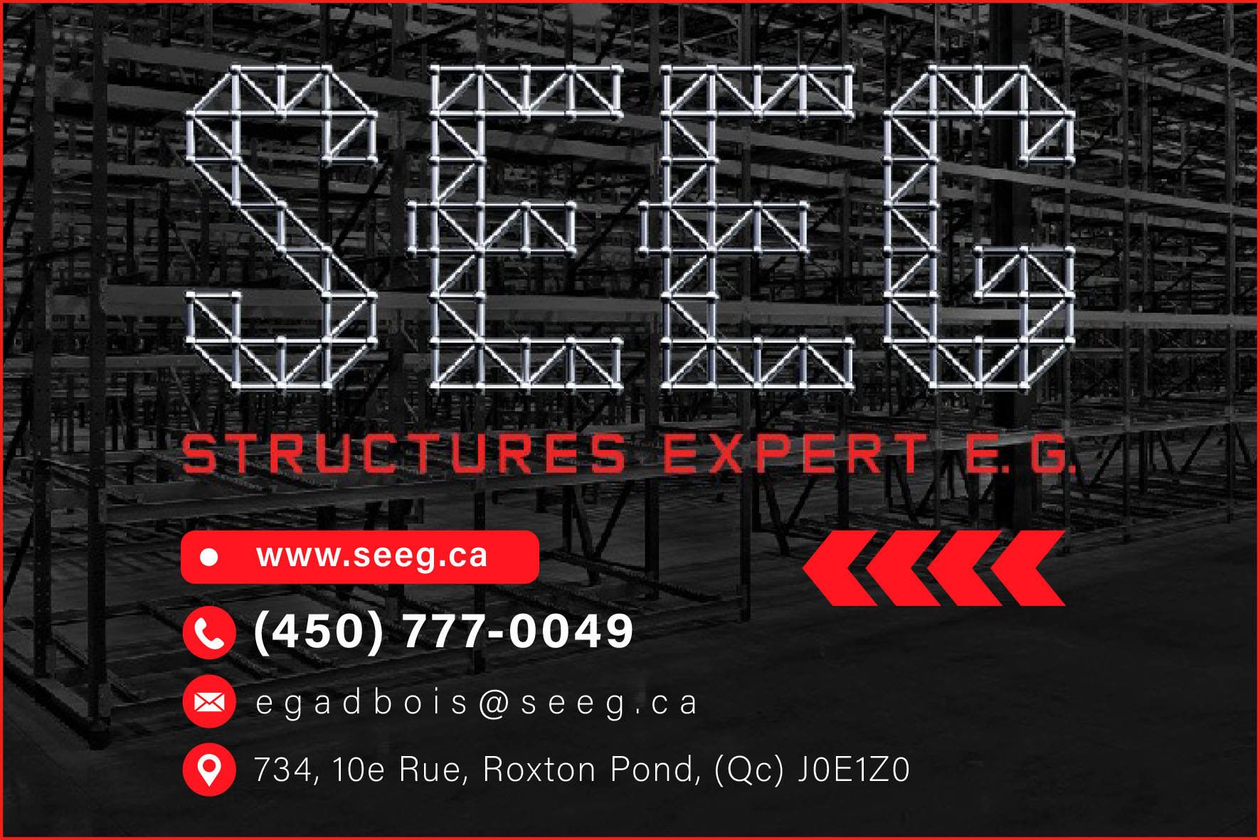 Carte de visite recto de STRUCTURES EXPERT E.G. INC