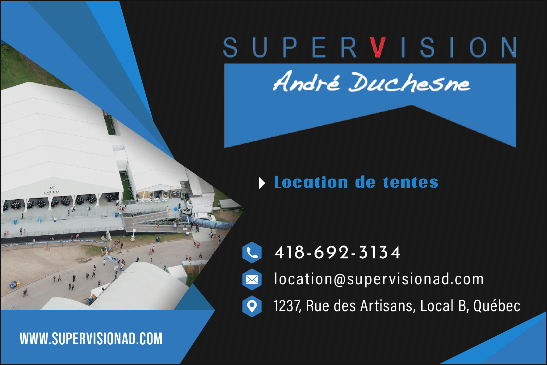 Carte de visite recto de SUPERVISION ANDRÉ DUCHESNE INC