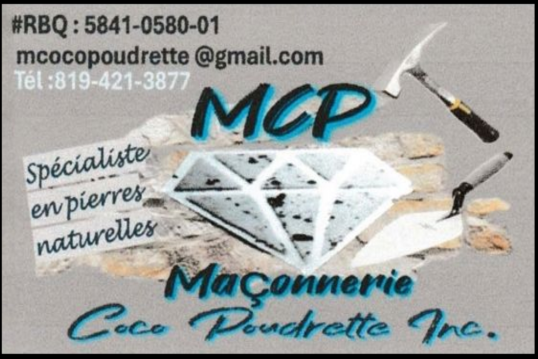Carte de visite recto de MCP MAÇONNERIE COCO POUDRETTE INC
