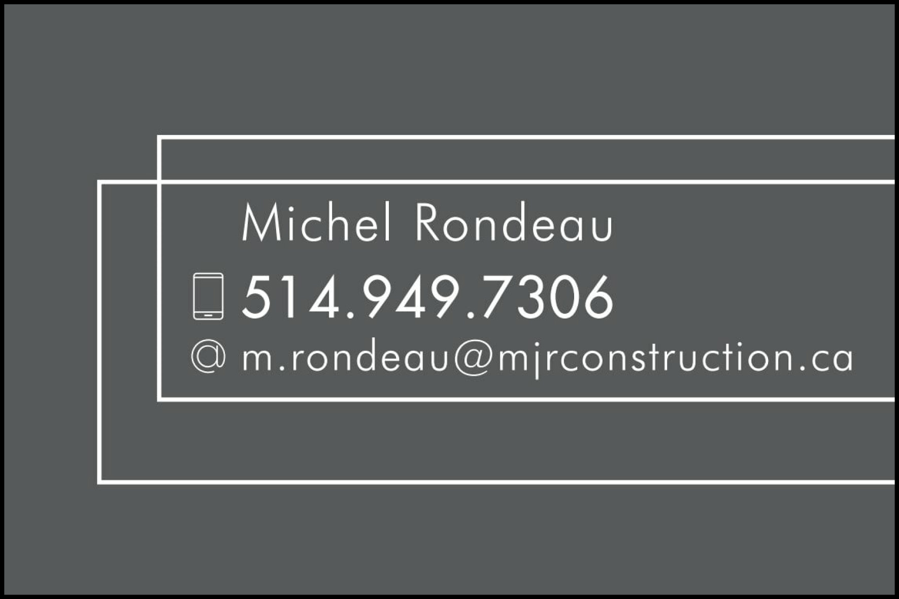 Carte de visite recto de MJR INC
