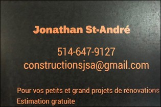Carte de visite recto de CONSTRUCTIONS JSA