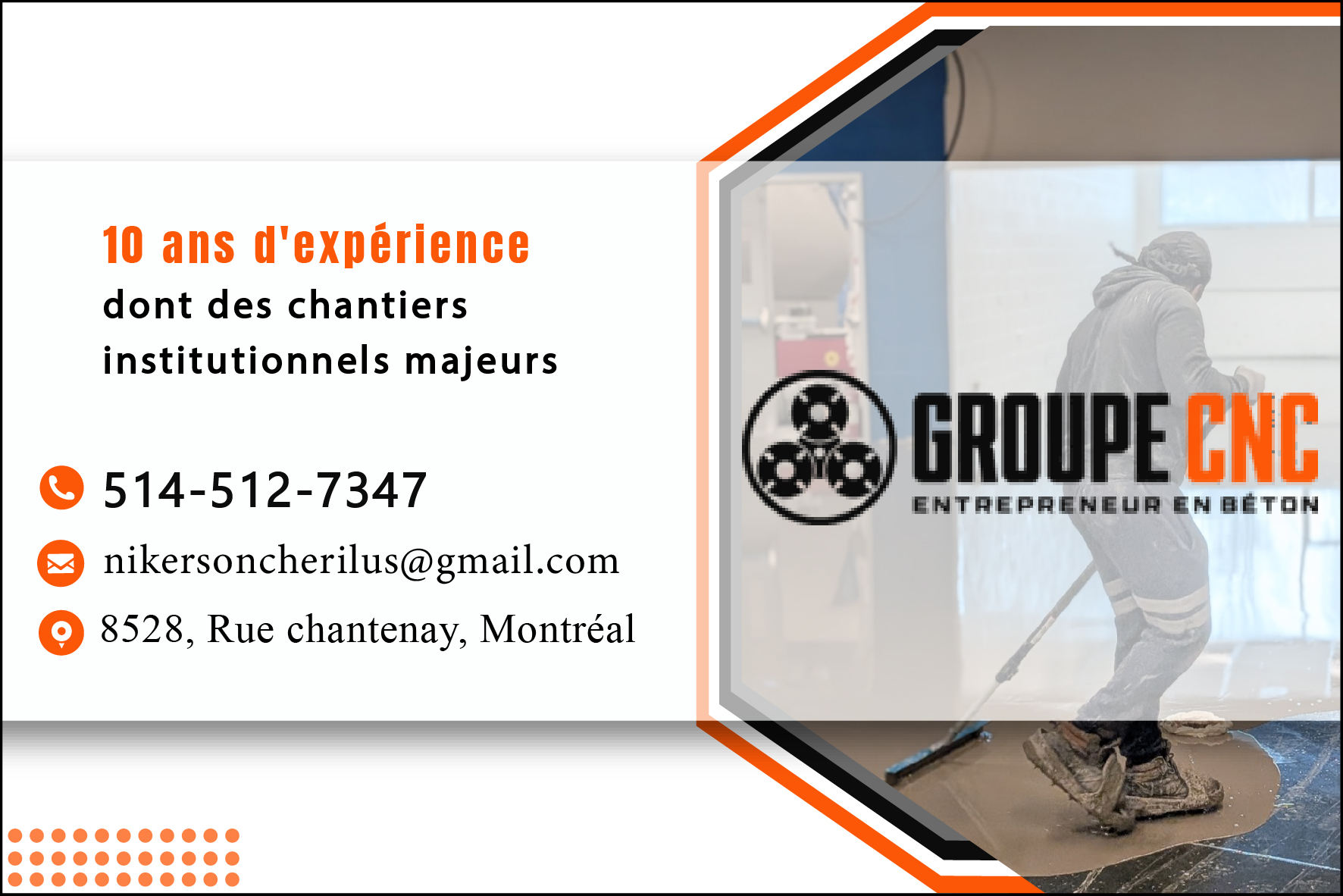 Carte de visite recto de GROUPE CNC