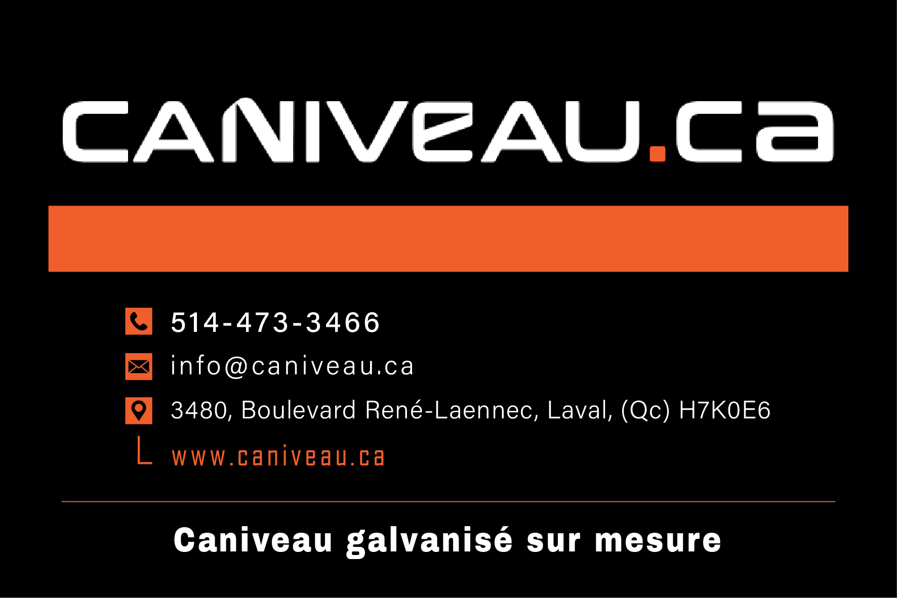 Carte de visite recto de CANIVEAU.CA