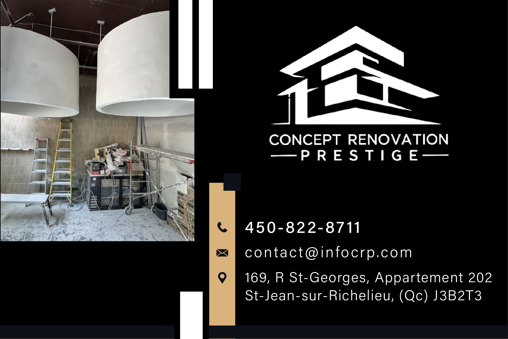 Carte de visite recto de CONCEPT RÉNOVATION PRESTIGE INC