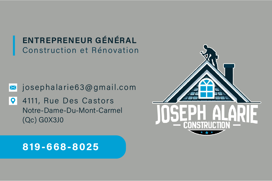 Carte de visite recto de LES CONSTRUCTIONS JOSEPH ALARIE INC