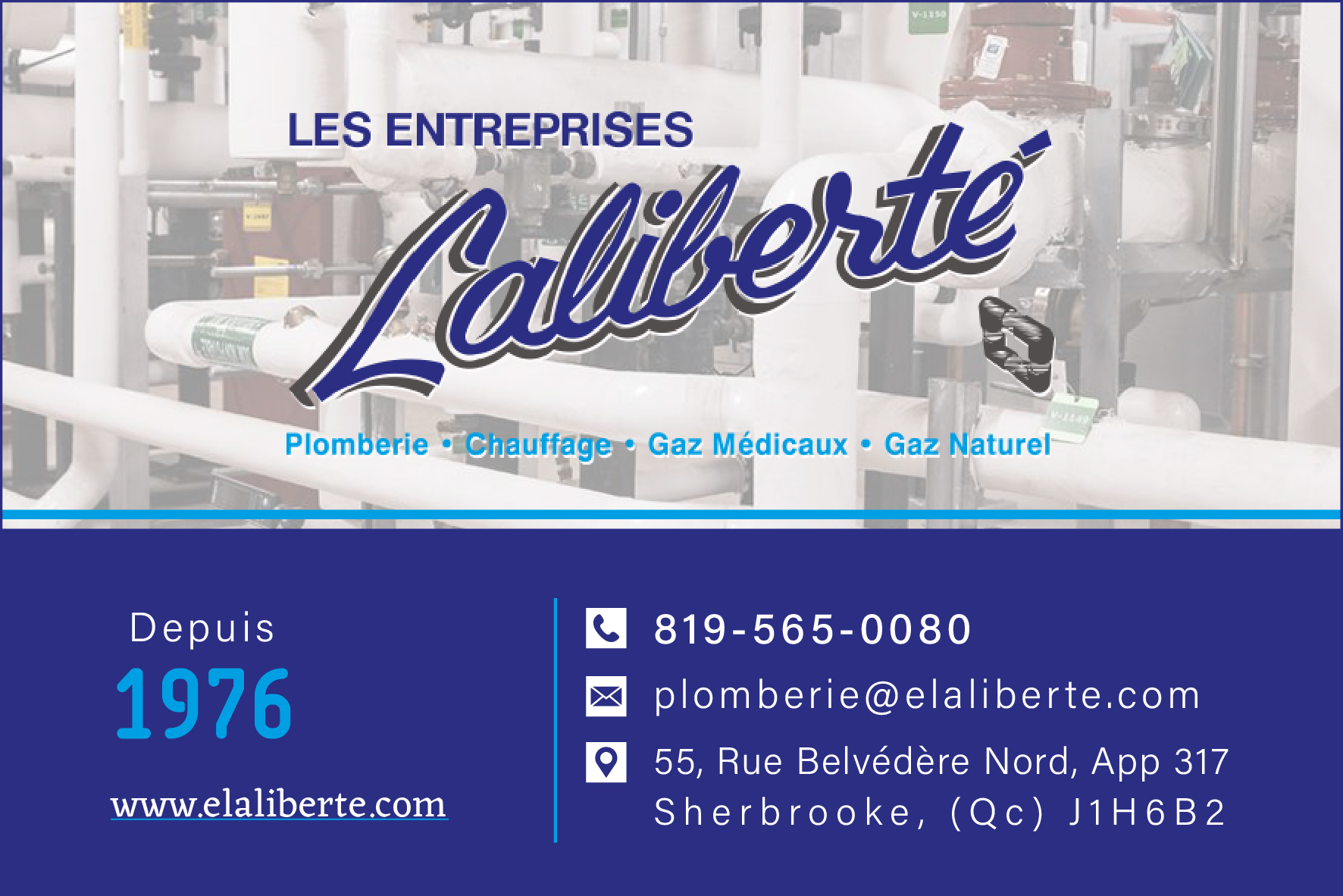 Carte de visite recto de LES ENTREPRISES LALIBERTÉ ET FILS INC